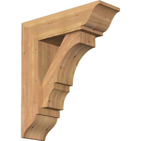 Ekena Millwork Balboa Traditional Smooth Bracket w/ Offset Brace, Western Red Cedar, 7 1/2"W x 24"D x 28"H BKT0806X24X28BOA01SWR